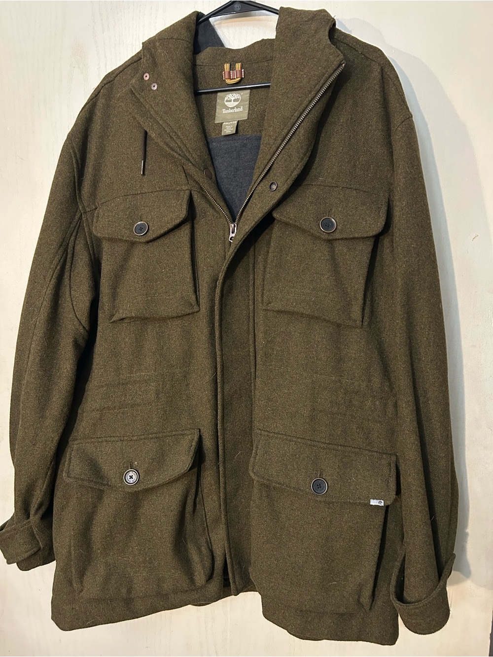 Timberland Heavyweight Blend Field Jacket Olive Green Utility Coat